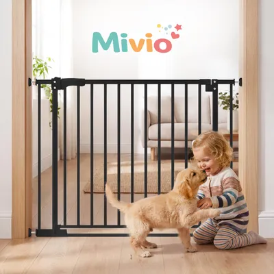 Produktbild von Mivio Türschutzgitter Nala 66–74 cm Schwarz | Treppenschutzgitter ohne Bohren | Flatstep | Auto-Close | Kinderschutzgitter