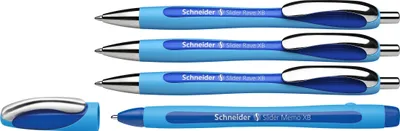 Image de Schneider 132574 AKTION : 3 Schneider Stylo à bille Slider Rave bleu encre bleue + GRATIS Schneider Stylo à bille Slider Memo XB