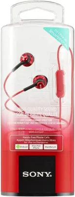 Obrázek produktu pro Sony MDR-EX110AP, Kabel, 5 - 24000 Hz, Hovory/hudba, 3 g, Sluchátka s mikrofonem, Červená