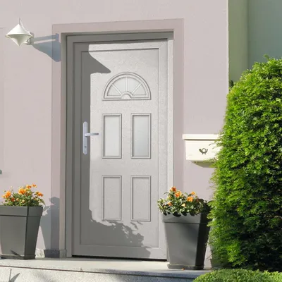 Zdjęcie produktu dla vidaXL Drzwi wejściowe białe 110x210 cm PVC