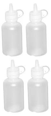 Image de 4 mini-bouteilles à pincer de 50 ml Bouteille de sauce, bouteille de vinaigrette, bouteille d'épices
