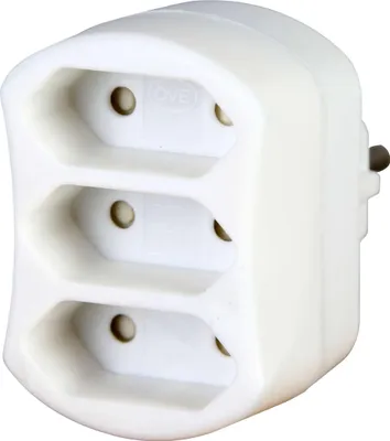 Produktbild von KOPP Euro-Dreifachstecker 471302003, BS, weiß