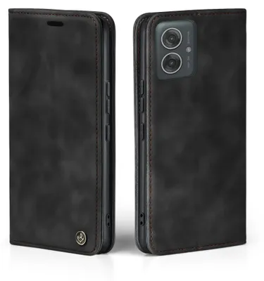 Produktbild von Handy Hülle für Motorola G55 5G Klapphülle Bookcase Flip Cover Handy Tasche Etui Farbe: Schwarz
