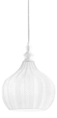 Zdjęcie produktu dla Lampa wisząca Cleofe S/11 White – matowa, biała metalowa rama ze szkłem opalowym, 1xE27, maks 60 W, IP20 – Gealuce