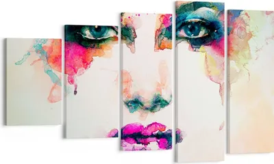 Produktbild von Bild auf Leinwand - Leinwandbild - Frau Gesicht Kosmetik - 100x60cm - Wand Bild - Wanddeko - Leinwanddruck - Bilder - Kunstdruck - Wanddekoration - Leinwand bilder - Wandkunst - EG100x60-3050