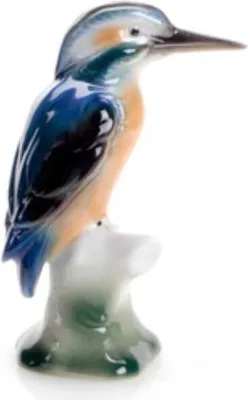Produktbild von Porzellanfigur Eisvogel I, handgefertigte Tierfigur, detailgetreu