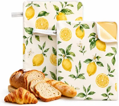 Obrázek produktu pro Brotmeister – Včelí sáček na chléb, sada 2 kusů (43 × 33 cm) – Opakovaně použitelný lněný sáček s včelím voskem, ideální na domácí chléb a pečivo
