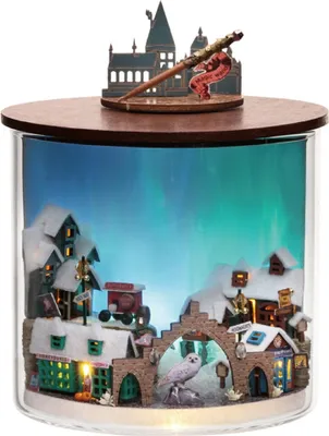Produktbild von 3D-Puzzle DIY holz Miniaturhaus Modellbausatz Puppenhaus Zauber Licht