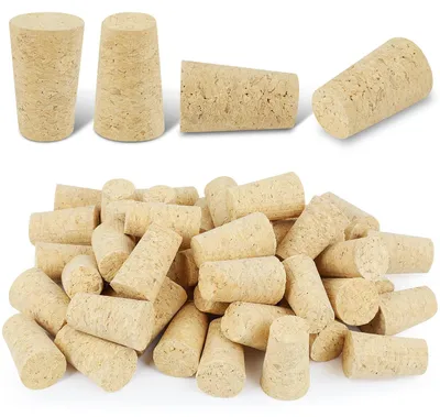 50 konische Korkstopfen aus Eichenholz, 22x17x35 mm