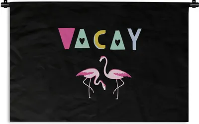 Produktbild von MuchoWow® Wandteppich Wandbehang Sommer - Flamingo - Rosa 60x40 cm Tapisserie Dekoration Wandtuch - Wanddekorationen