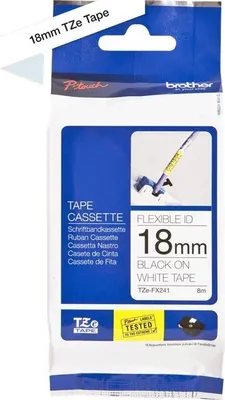Produktbild von Brother TZE-FX241 Etiketten erstellendes Band Schwarz auf weiss TZ