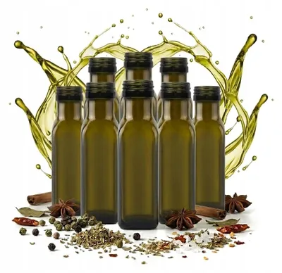 Obrázok produktu pre MARASCA 10 ks Olivové fľaše 100ml so zlatou zátkou