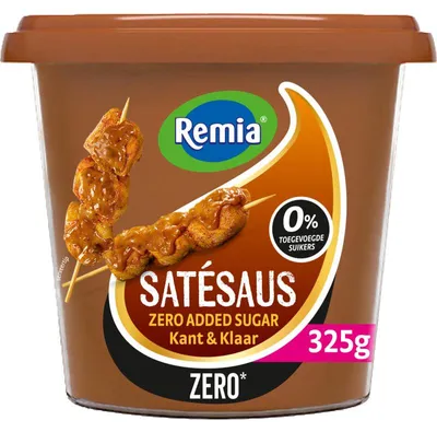 Zdjęcie produktu dla Remia Satésaus Zero Added Sugar 325ml – Bezcukrowy sos orzechowy do dań azjatyckich