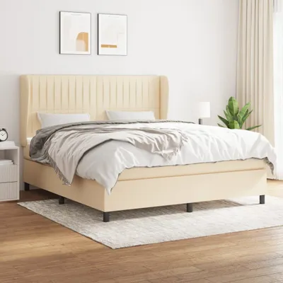 Produktbild von Maison Exclusive - Boxspringbett mit Matratze Creme 160x200 cm Stoff