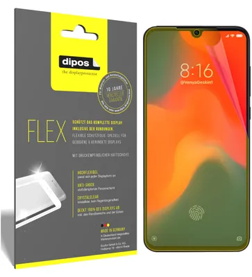 Produktbild von 3x Xiaomi Mi 9 Schutzfolie Folie, 100% Displayabdeckung, dipos Flex