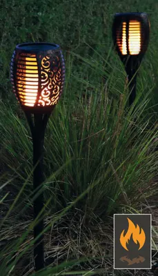 Produktbild von 2er-Set Solar Gartenfackel mit 72 LED`s - bestehend aus 2 Fackeln 33255