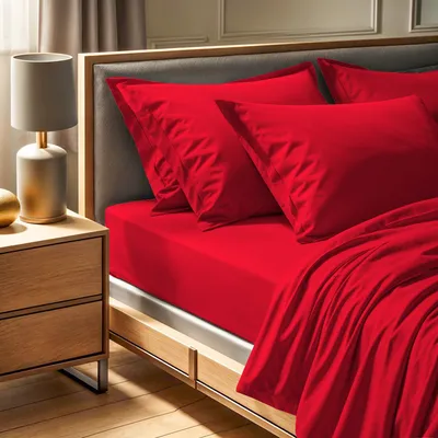 Produktbild von L'Essentiel Linge de Maison, Tonne Rosse - Ardil, Bettlaken für King-Size-Betten von Ranforce, 100 % BAUMWOLLE RANFORCE, Rot,  240 x 290 cm