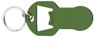 Produktbild von Metall-Schlüsselanhänger mit Einkaufschip und Flaschenöffner / Farbe: grün