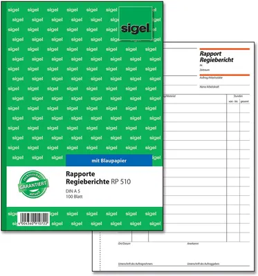 Produktbild von SIGEL RP510 Rapporte/Regieberichte, A5, mit Blaupapier, 100 Blatt