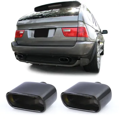 Für BMW X5 E53 ab 1999-2006 / 3.0i Sport Auspuff Endrohre Edelstahl Schwarz in der Farbe Schwarz von Carparts-Online GmbH