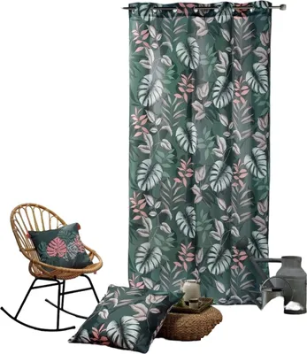 Image de Rideau a oeillets Jardin d'interieur kaki