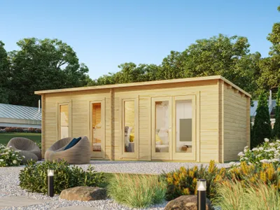 Produktbild von Fjordholz Pultdach Gartenhaus Modell Mali 28 E