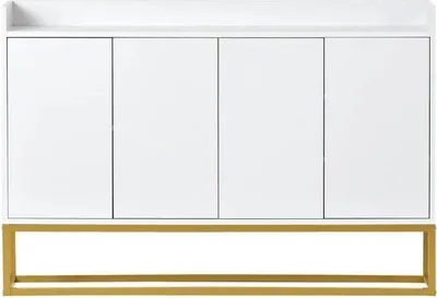 Produktbild von Wohnzimmerschrank - Sideboard Kommode - Modernes Design - Mit Schublade - Viel Stauraum - Selbstmontage - Weiß