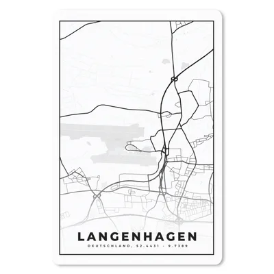 Produktbild von MuchoWow® Mauspad Mousepad Karte - Stadtplan - Langenhagen - Karte 18x27 cm - Mousepads - Maus Mat - Pad - Mausunterlage