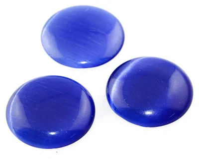 Produktbild von Vintageparts Cabochon Cateye Glas royalblau 25 mm, 2 Stück