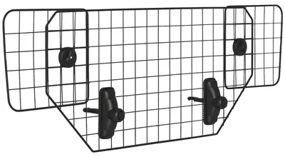 Zdjęcie produktu dla Siatka zabezpieczająca dla psa do samochodu - siatka bezpieczeństwa do bagażnika - regulowana szerokość - metalowa - przeznaczona dla psów średnich