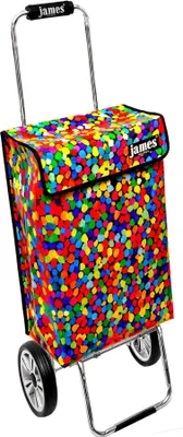 Produktbild von James Einkaufstrolley - CONFETTI - stabiler Einkaufswagen mit individuellem Design - einfarbig: rot in Ausführung: Chrome19