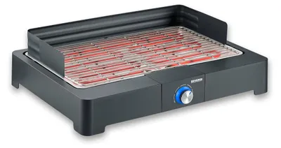 Produktbild von Severin Tischgrill, Edelstahl-Grillrost für drinnen und draußen, Elektrogrill mit schnellem Grill-Start, Balkon-Grill ohne Verbrennungsgefahr, PG 8565