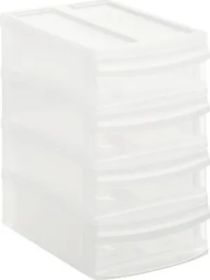 Produktbild von Rotho Schubladenbox Tower Systemix XS 4 Schübe transparent