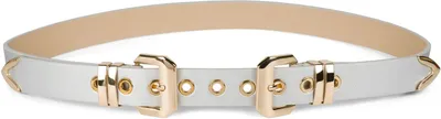 Produktbild von styleBREAKER Damen Gürtel mit doppelter goldener Schnalle und Lochnieten, B-Low Belt, Taillengürtel, kürzbar 03010121