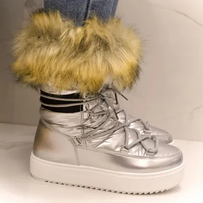 Zdjęcie produktu dla Srebrne śniegowce damskie NEVE