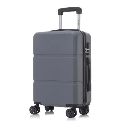 Produktbild von Koffer Trolley Reisekoffer Suitcase, Rollkoffer Handgepäck ,mit 4 Rollen360°, Hartschalenreisekoffer, Zahlenschloss, Weicher Gummigriff(XL, Grau)