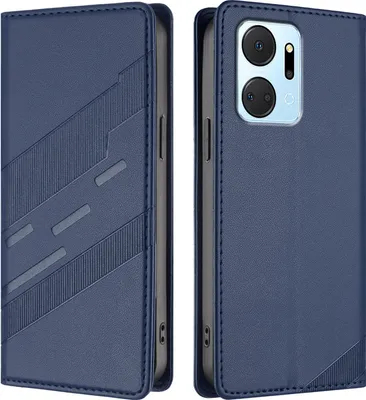 Obrázek produktu pro Pouzdro pro Honor X7A,Polyuretankožené peněženkové pouzdro s přihrádkou na karty a funkcí stojánku Blau