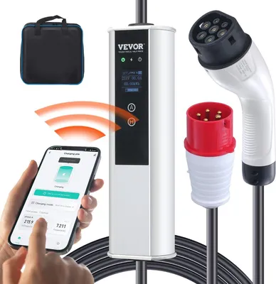 Produktbild von Ladekabel 16A, 3,68 kW, einphasig, 11 kW, dreiphasig, Typ 2, EV-Ladekabel mit CEE-Stecker und Wallbox-Anschluss