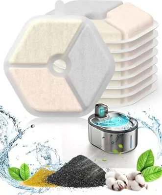 Produktbild von oneisall 9 Pack Ersatzfilter für kabellosen 4L Katzenbrunnen mit Bewegungsmelder
