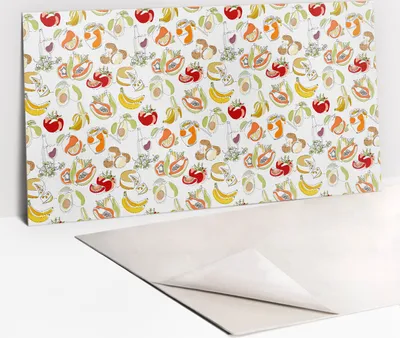 Produktbild von Dekorative PVC Wandpaneele - Küchenpaneele Rückwand hart Innenwand - 100 x 50 - Früchte und Gemüse