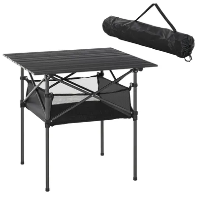 Produktbild von Campingtisch aus Aluminium faltbar Klapptisch Falttisch mit Netztasche tragbarer Picknicktisch für Camping Garten Party Picknick Balkon 70x70x69 cm