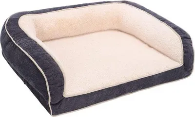 Image de Lit de luxe pour chien en simili cuir souple