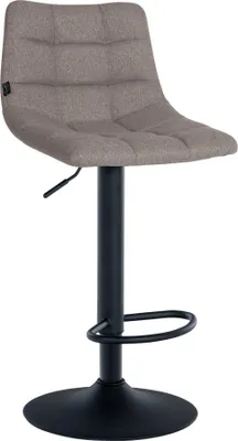 Obrázek produktu pro Nastavitelná barová židle - stolička - otočná o 360° a pohodlná, elegantní klasické čalounění | Barva: šedá | Barva podstavce: černá