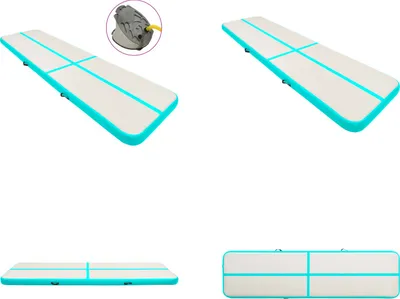 Produktbild von vidaXL Aufblasbare Gymnastikmatte mit Pumpe 800x100x20 cm PVC Grün - Gymnastikmatte - Gymnastikmatten - Gymnastik Yoga Matte - Gymnastik Yoga Matten
