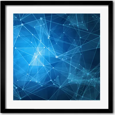 Produktbild von Bild - 50 cm x 50 cm - MDF - Rahmen, Wandkunst - Blaue Linien