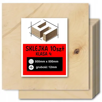 Immagine prodotto di Pannelli quadrati in compensato di betulla grezzo – incisione laser, fresatura CNC, modellismo, traforo, pirografia, découpage, pittura e fai da te – qualità 4 – 50 × 50 cm (500 × 500 mm) – 12 mm – 10 pezzi