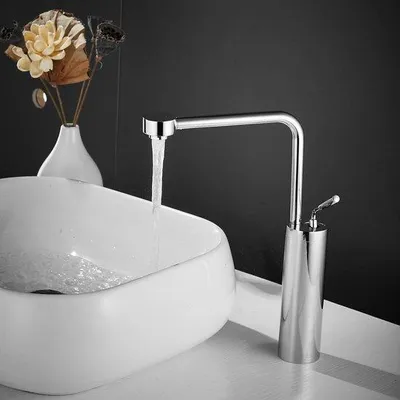 Produktbild von Einhand-Waschtischarmatur Hochmodell Chrom Einlochmontage Messing