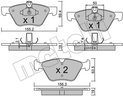 Produktbild von METELLI Bremsbeläge Satz Vorne Bremsklötze passend für MERCEDES-BENZ E-Klasse Limousine (W211) 22-0252-1