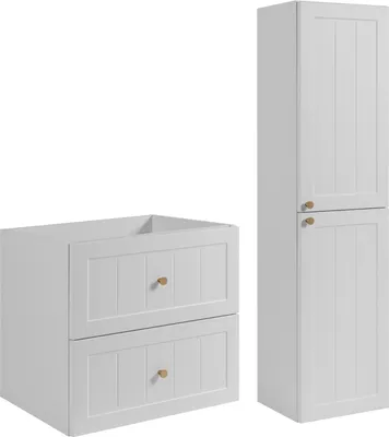 Obrázek produktu pro RODAN | Sada Nábytku do Koupelny - Skříňka 60 & 136 cm - Bílá - MDF - Koupelnový Set