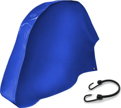 Image de Housse de timon en bâche PVC Premium pour poids lourds, 680g/m², (bleu RAL5002, 75x60x10cm pour timons freinés), Protection de timon universelle, Couverture de timon